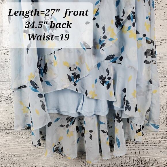 Lane Bryant Baby Blue Floral Ruffle Hem Midi Skirt Size 18/20 NWT Whimsical - Picture 3 of 9